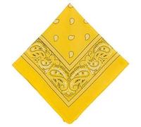 Max Solutions Cotton Bandanas Paisley Headbands Cowboy Bandana Handkerchiefs with Mesh Bags for Men and Women, 22 x 22 inc, Yellow