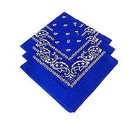 Max Solutions Cotton Bandanas Paisley Headbands Cowboy Bandana Handkerchiefs with Mesh Bags for Men and Women, 22 x 22 inc, Dark Blue