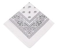 Max Solutions Cotton Bandanas Paisley Headbands Cowboy Bandana Handkerchiefs with Mesh Bags for Men and Women, 22 x 22 inc, White