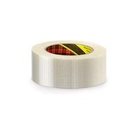 MAX SOLUTIONS Crossweave Filament Tape Reinforced Packing Tape for Boxes & Pallets - Fiberglass Strapping Shipping Tape Heavy Duty Adhesive - 50mm x 50m - Multi Roll Packs (1, 50mm x 50M)