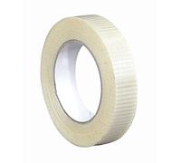 MAX SOLUTIONS Crossweave Filament Tape Reinforced Packing Tape for Boxes & Pallets - Fiberglass Strapping Shipping Tape Heavy Duty Adhesive - 25mm x 50m - Multi Roll Packs (1, 25mm x 50M)
