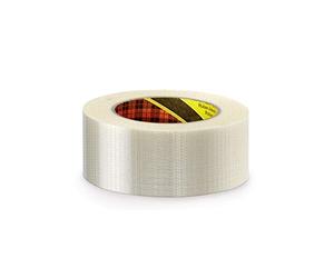 MAX SOLUTIONS Crossweave Filament Tape Reinforced Packing Tape for Boxes & Pallets - Fiberglass Strapping Shipping Tape Heavy Duty Adhesive - 50mm x 50m - Multi Roll Packs (1, 50mm x 50M)
