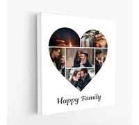 MAX SOLUTIONS Customised Collage Canvas Wall Art Home Decor Personalised Gifts Multi Photo Custom Print Family Portrait Anniversary Keepsake (20''x20'', Design 3)