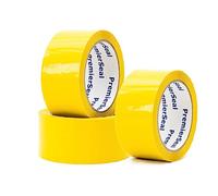 MAX SOLUTIONS Low Noise 50MM x 66M Coloured Packaging Tape for Parcels and Boxes Heavy Duty Coloured Box Packing Tape Provides a Strong, Secure and Sticky Seal for your Boxes (Yellow, 12 Tapes)