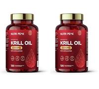 Max Strength Antarctic Krill Oil Softgels | 2000MG | 120 Capsules | Premium Blend Omega 3 Fatty Acids | EPA & DHA | Astaxanthin | Naturally Harvested | Heart Health & Brain Function (Pack of 2)