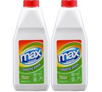 Max Strength Caustic Soda 1kg - Premium Grade Caustic Soda Pearl Granules, Powerful Sink Unblocker & Degreaser (Pack of 2)