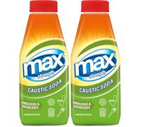 Max Strength Caustic Soda 500g - Premium Grade Caustic Soda Pearl Granules, Powerful Sink Unblocker & Degreaser (Pack of 2)