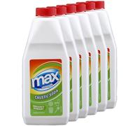 Max Strength Caustic Soda (6 Pack) - High Performance Caustic Soda Drain Unblocker and Degreaser, Powerful Sodium Hydroxide for Bins, Toilets, Drains, Concrete, Paths and More, 1kg - Made in the UK