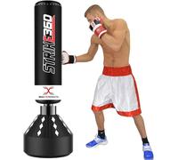 Max Strength Pedestal Free Standing boxing Punching Bag Martial Arts, MMA fitness equipment. Heavy Duty Target Stand Punch Bags (Black, 5.5 FT)