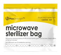 Max Strength Pro Microwave Steam Sterilizer Bags 20pc for Baby Bottles, Soothers, Teethers, Breast Pump Parts, Training Cups, Accessories, Reusable Large Bags, 20 Uses Per Bag, Easy Tracking System
