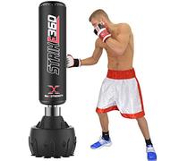 Max Strength Strike 360 Free Standing Punch Bag Standing Boxing Bag Striking Bag Fitness Equipment MMA Bag Kickboxing Kick Bag 6ft Home Gym Kick Training Martial Arts MMA Black
