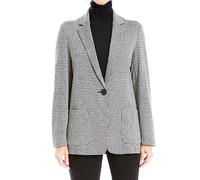 Max Studio Women's Double Knit One Button Blazer, Black/Ivory Houndstooth-ym-sr57217b, XL