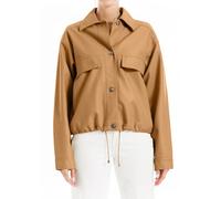 Max Studio Women's Fashion Everyday Casual Long Sleeve Faux Leather Short Outerwear Jacket Blazer, Cognac, L