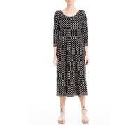 Max Studio Women's Long Sleeve Midi Dress, Black/Toast Small Tossed Daisy, XS