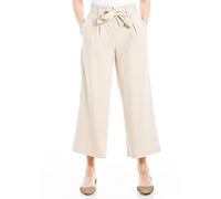 Max Studio Women's Twill Cropped Wide Leg Pant, Latte, M