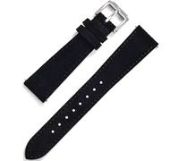 Max Suede Leather Watch Strap, Quick Release, 20mm & 22mm, Vintage Casual Style, Stainless Steel Buckle (Black, 20mm)