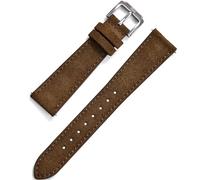Max Suede Leather Watch Strap, Quick Release, 20mm & 22mm, Vintage Casual Style, Stainless Steel Buckle (Dark Brown, 22mm)