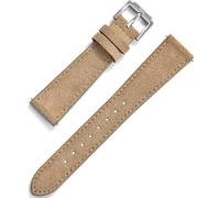 Max Suede Leather Watch Strap, Quick Release, 20mm & 22mm, Vintage Casual Style, Stainless Steel Buckle (Khaki, 22mm)