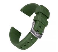 Max Summit Fluororubber (FKM) Rubber Watch Strap with Loop Holder Lock Ring 20mm 22mm (22mm, Green)