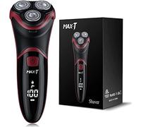MAX-T Men's Electric Shaver,Rotary Razors for Men Cordless Rechargeable, Wet and Dry Pop-up Trimmer IPX7 Waterproof with LCD Display Travel Lock, Father Gifts Men