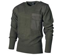 MAX Tac Outdoors German Army Style Pullover Warm Jumper with Chest Pocket Green