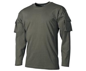 MAX Tact T-Shirt Long Sleeved With Arm ID Panels Green UBACS Vest Style
