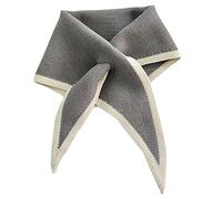 Max-Tonsen Triangle Scarfs For Women Neck Scarf For Women Cross Scarf For Women Korean Version Knitted Wool Collar Cross Scarf,Mini Scarf,Grey