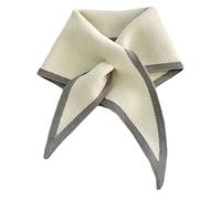 Max-Tonsen Triangle scarf For Women woman Cross Knitted Wool Collar Mini Scarf, Beige White