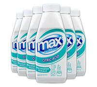 Max Traditional Citric Acid, 450g, 6 Pack - Powerful Descaler & Limescale Remover for Descaling Baths, Kettles, Dishwashers, Washing Machines