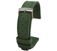 Max Tropical Vintage Style FKM Rubber Divers Replacement Watch Strap Fluororubber (18mm, Green QR)