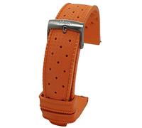 Max Tropical Vintage Style FKM Rubber Divers Replacement Watch Strap Fluororubber (22mm, Orange QR)