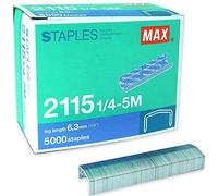 Max USA Corp 2115 Staples, 1/4-5M, Box of 5000, For use in Max HD-88, HD-88R, HP-88 and Bostitch B8R Stapler