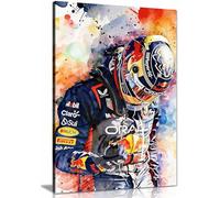 Max Verstappen F1 Framed Canvas Print - Watercolour Racing Wall Art