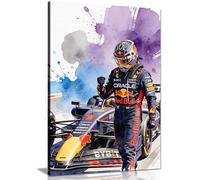 Max Verstappen Poster Red Bull Print - Max Verstappen F1 car Wall Art Gift Framed Canvas Print, Pictures for Home Walls, Bedroom, Living Room & Bathroom Decor 91x61cm (36x24in)