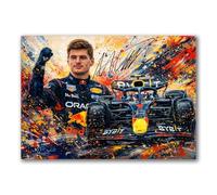 Max Verstappen Signed Poster Print - Art Styled Limited Edition Autograph Fan Gift - Collectible Memorabilia Wall Art - 4-Time F1 World Champion Red Bull (A4 Unframed)