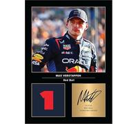 Max Verstappen Signed Poster Print - Red Bull Racing Formula 1 Champion Tribute Wall Art with Signature & Number 1 - Dutch Driver Memorabilia for F1 Fans & Collectors, A3 Poster + Silver Frame