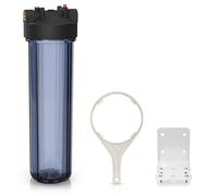 Max Water Whole House 20" x4.5" Purple Clear WH Water Filter Housing 1 inch Inlet/Outlet Ports with Wrench and Bracket (1 Housing)