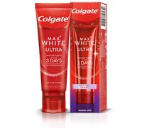 Colgate Max White Ultra Active Foam Whitening Toothpaste 75ml - Deeply whitens in just 3 Days - Removes Deep-Set Stains - Warming Sensation and Rich Foam - Enamel Safe for Daily Use