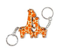 MAX WOODY Lovely Giraffes Couple Keychains For Him And Her Matching Keychains Best Friends Giraffe Gifts For Him Best Friend Keychain Couples Keychain, Multicolor, Medium