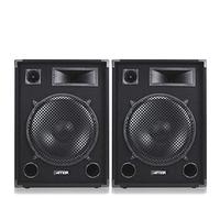 MAX15 15 inch Passive DJ PA Speaker Pair, 2000W Total Power, Professional 3-Way System with 15" Woofers, Bullet Tweeters, Midrange Horn, Acoustic Carpet, Portable Handles, Pole Mount