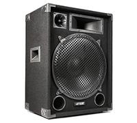 MAX15 Passive DJ PA Speaker 15 Inch 1000W with Woofer, Bullet Tweeter & Midrange Horn - Acoustic Carpet Finish Speakerbox for DJs, Parties, Events & Karaoke - 8 Ohm, SPL 99dB, Pole Mount