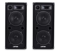 MAX210 2000W Passive DJ PA Speaker Pair - Dual 10” Woofers, 3-Way System, 8 Ohm, Full-Range Audio, Carpeted Cabinet, Pro Sound for DJs, Bands, Venues, Karaoke, Mobile PA