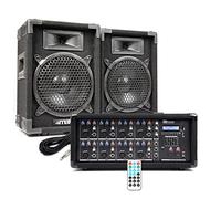 MAX8 8" Live Band PA System with Passive Speakers, Powered Mixer, Bluetooth, USB & Cables - 800W Sound System For Church, Singers & Events - Complete Plug & Play Audio Solution