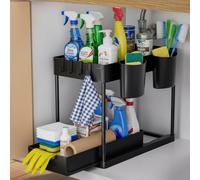 MAXALANCE Under Sink Storage Kitchen Organiser 2 Tier, Pull Out Cupboard Bathroom Organiser Under Sink shelf, Home Organisation for Cabinet