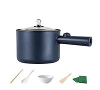 maxant Electric Hot Pot, 1,8L Mini Non-Stick Electric Pan, Portable Mini Electric Skillet with Lid, Spatula and Multi Cooker, Multifunction Cooking Pot with Steamer for Travel/Dorm (Blue), (UD0303)