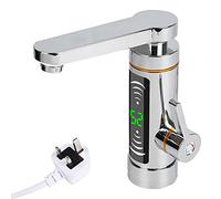 maxant Instant Hot Water Faucet Tap,3300W Stainless Steel Electric Hot and Cold Mixer Water Heater Faucet with Digital Display, for Home Kitchen Facilities Sink, Silver
