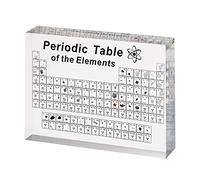 maxant Periodic Table w/ Real Elements Samples inside, Acrylic Periodic Display w/ Elements Teaching Tool, Student Teacher School Day Birthday Gifts Craft Decor, Chemical Elements Display Decor (A)