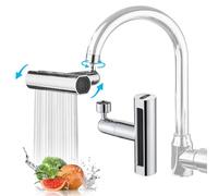 maxant Waterfall Kitchen Faucet, Kitchen Tap Spray Head with 4 Modes, 360° Swivel Waterfall Spout Taps, Kitchen Sink Tap Adapter, Bathroom Washbasin Mixer Tap Adapter