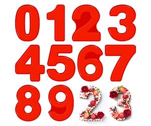 MaxAwe 10-Pack Large Number Cake Tins, Silicone 3D Number Cake Moulds for Birthday & Special Days