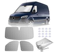 MaxAwe 3Pcs Internal Thermal Blind Set for Mercedes Sprinter 19-24, Luxury Sunshade Cover Wrap & Window Front Screen Cover, Summer UV Sun Blind & Winter Insulation